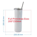 DIY 600ML 20 OZ Customize Tumbler Thermos  Photo LOGO Colorful Printing Stainless Steel Vacuum Coffee Juice Tea Milk Summer Gift