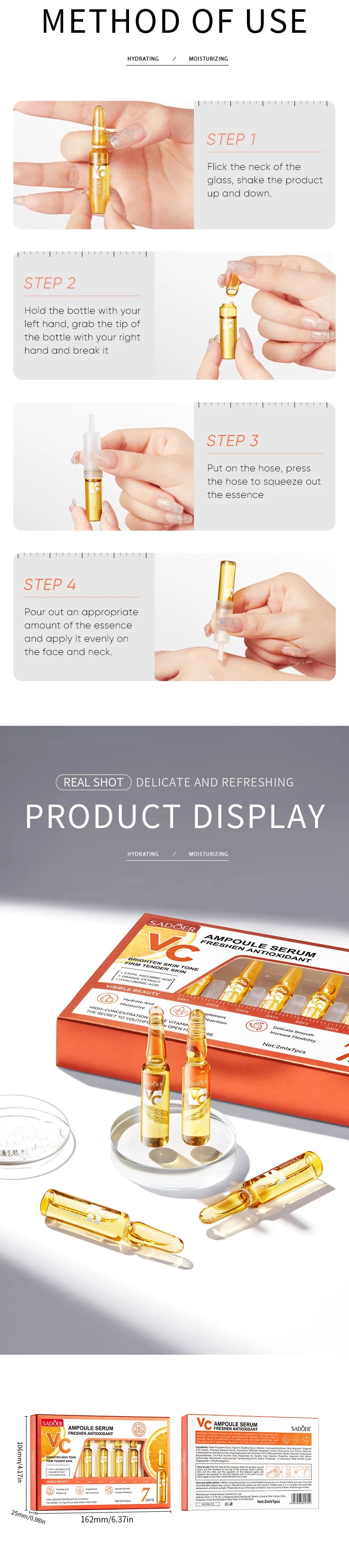 Vitamin C Serum for Face Moisturizing Activate Collagen Regeneration, Firming and Brightening Skin Care