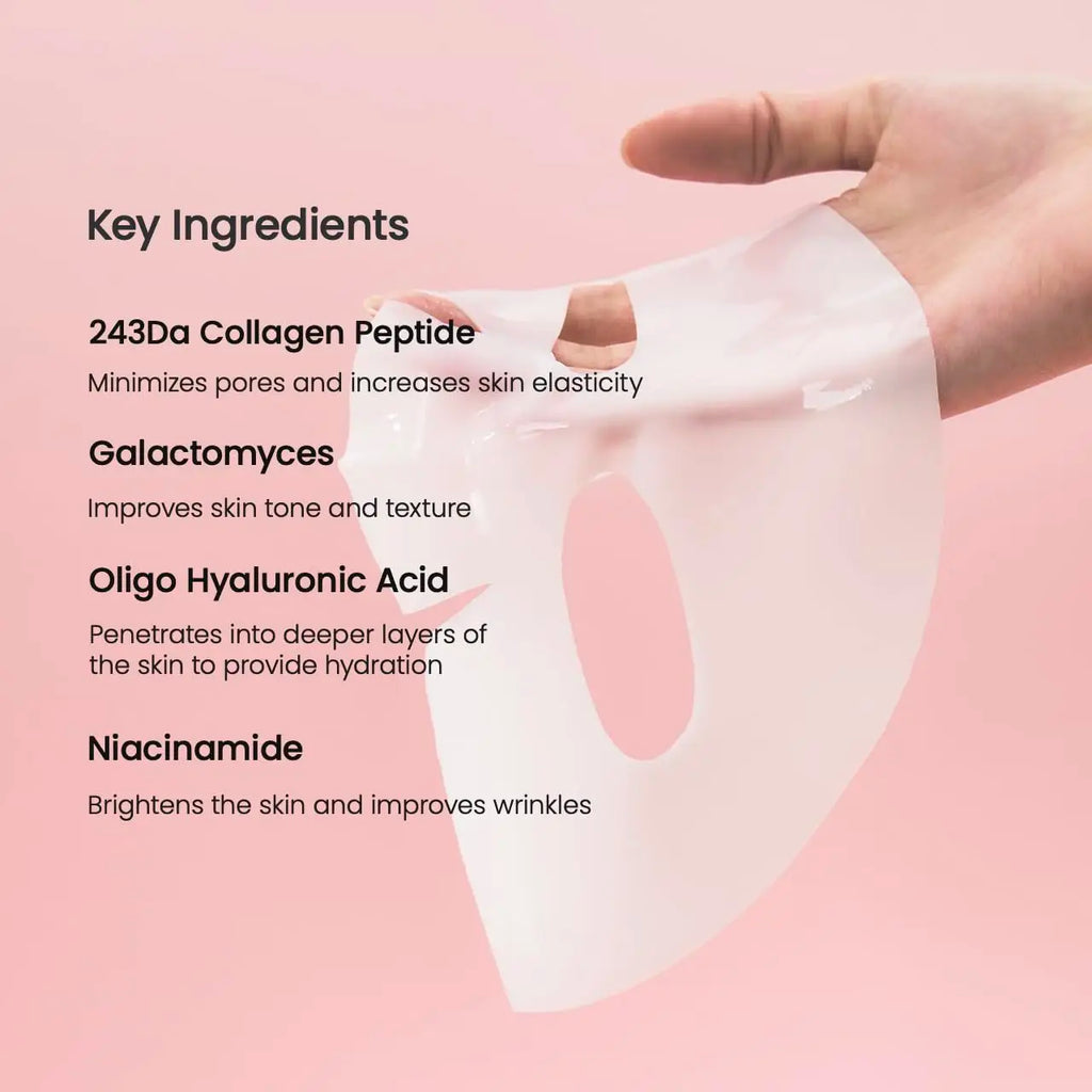 BIODANCE Bio-Collagen Deep Hydrating Gel Mask, Night Moisturizing, Shrinking Pores, Improving Elasticity, 4 Pieces per Box