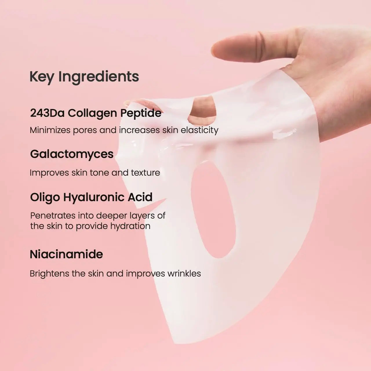 BIODANCE Bio-Collagen Deep Hydrating Gel Mask, Night Moisturizing, Shrinking Pores, Improving Elasticity, 4 Pieces per Box
