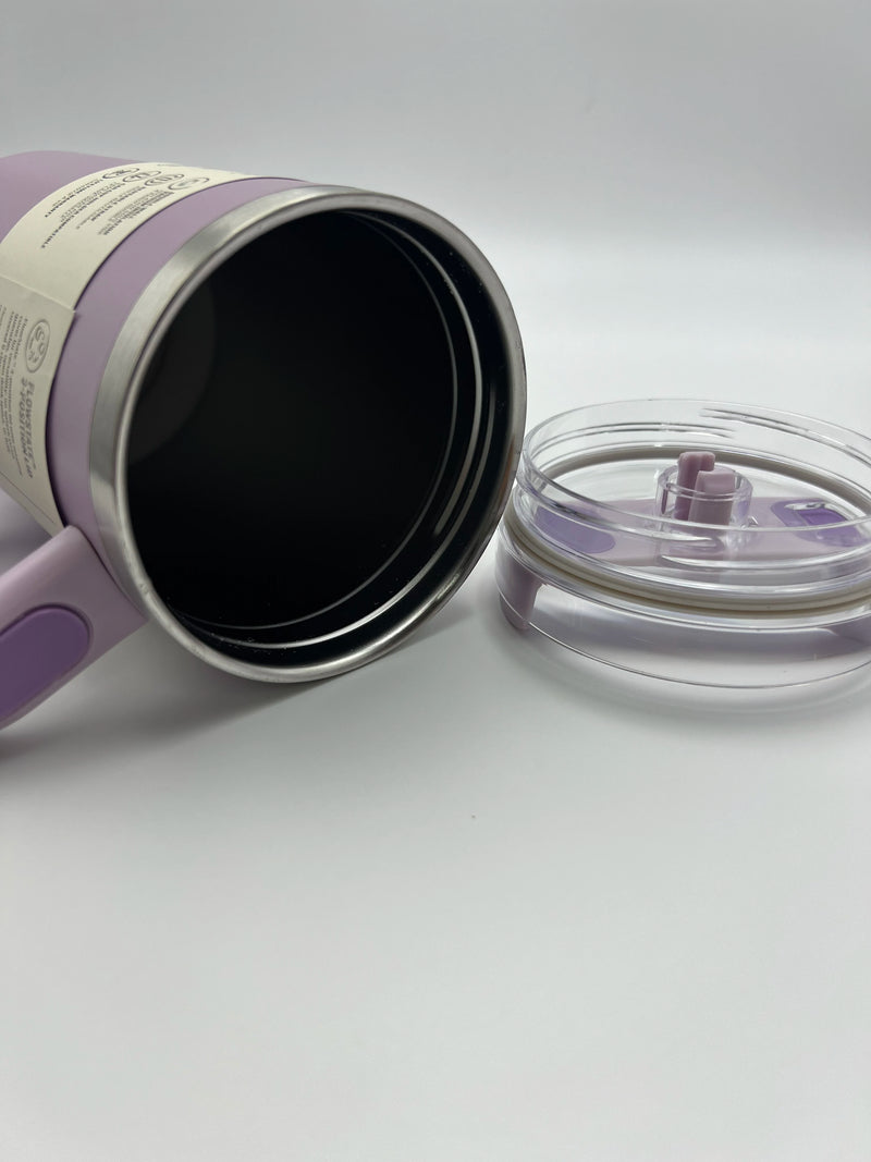 40 oz tumbler with handle and straw | Cup holder for travel | Insulated stainless steel cup | BPA- free |