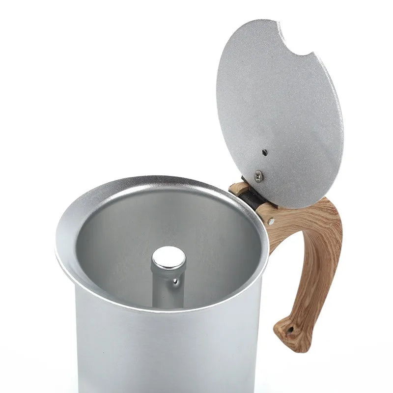 JUSTINLAU Italian Moka Coffee Maker Pot 3/6 Cups Aluminum Coffee Pot for Kitchen Mocha Espresso Latte Stovetop Filter Barista