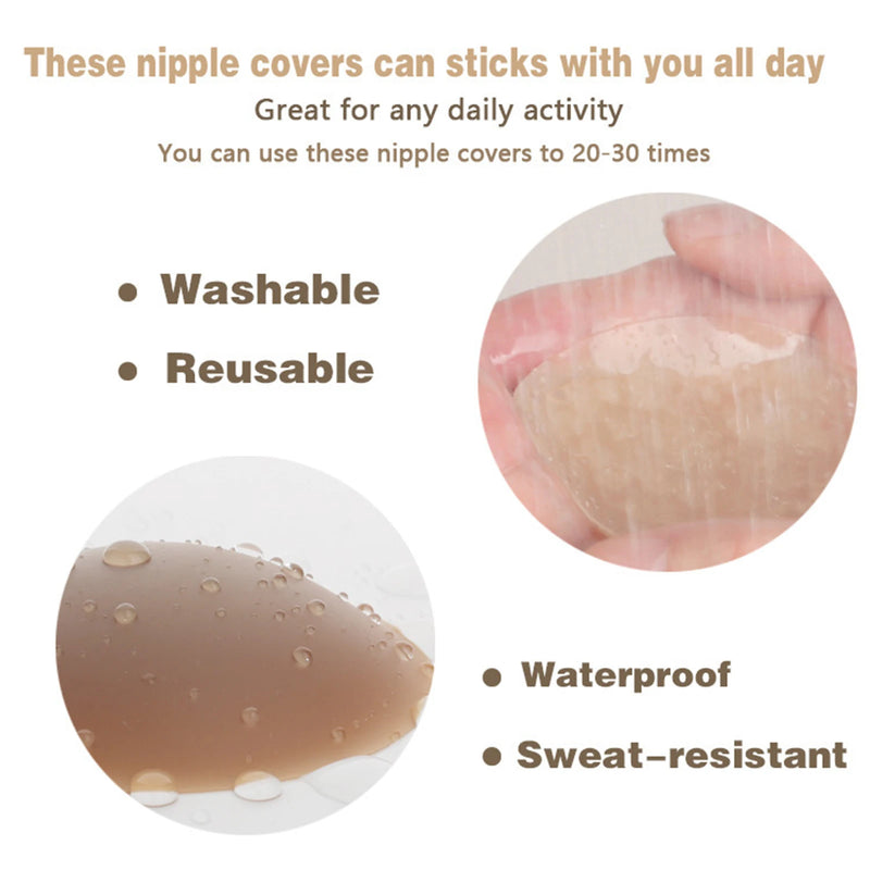 Reusable Waterproof Nipple Covers For Women Solid Silicone Breast Stickers Summer Thin And invisible Nipple Stickers