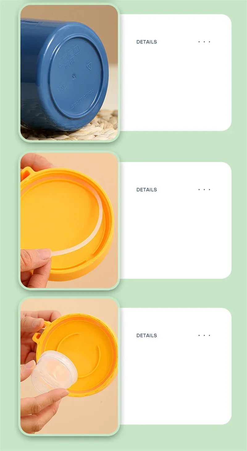 Bento Lunch Box Salad Oatmeal Breakfast Double Cup Cereal Nut Yogurt Container Set with Dressing Holder Fork Meal Preparation