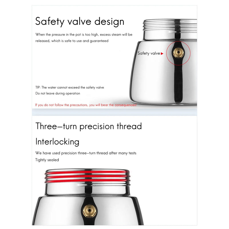 Moka Pot, 4 Cup Stovetop Espresso Maker -Cuban Coffee Percolator Machine Premium Moka Italian Espresso Coffee Maker-AT64