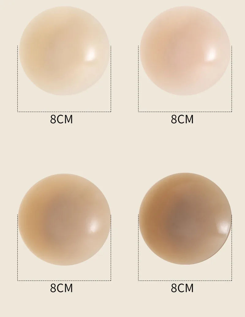 1 Pair Reusable Breast Petals Nipple Cover Invisible Petal Adhesive Strapless Backless Stick on Bra Silicone Breast Patch