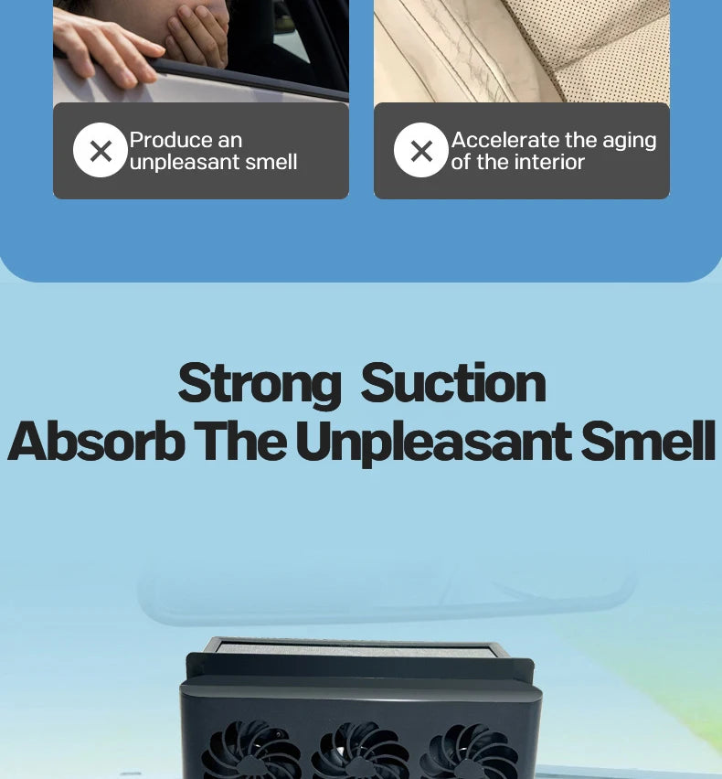 Automobile Exhaust Fan Heat Dissipation Smoke Exhaust Oxygen Cycle Intelligent Tri-Mode Exhaust Fan Automobile Supplies