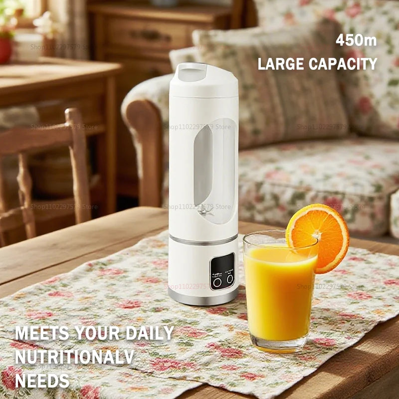 Portable Mini Electric Blender USB Rechargeable Smoothie Juicer Milkshake Maker For Fresh Fruit Orange Juice And On-The-Go Use