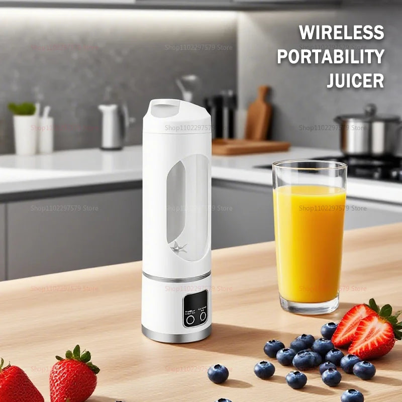 Portable Mini Electric Blender USB Rechargeable Smoothie Juicer Milkshake Maker For Fresh Fruit Orange Juice And On-The-Go Use