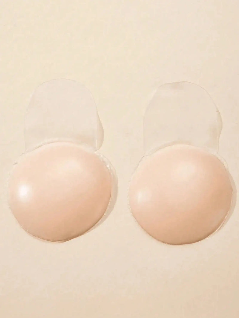 4Pcs 6.5cm Round Silicone Reusable Nipple Covers, Pull-Up Bra Pads, with Pull-On Design, Washable