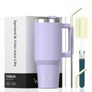 WATERSY 20/30/40oz Tumbler with Handle & Straw, Large Capacity Stainless Steel Thermal Cup, Vacuum Insulated Mug for Car, Travel