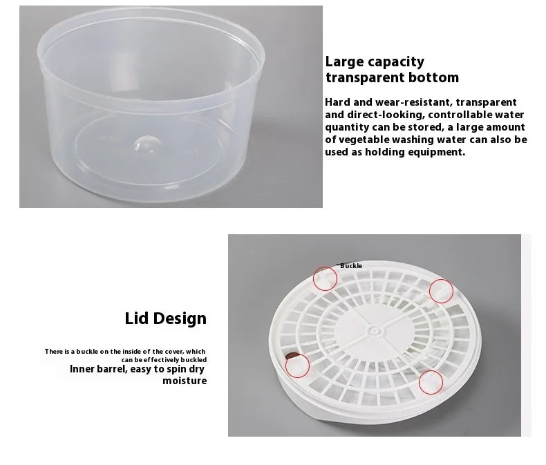 Multifunctional Household Manual Vegetable Dehydrator - Salad Spinner with Fruit, Lettuce Drain Basket | Home Kitchen Gadgets