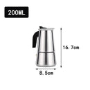 Moka Pot Machine Mocha Latte Pot Stainless Steel Mocha Espresso Coffee for Office Kitchen Italian Coffee Maker 2/4/6/9/12 Cups