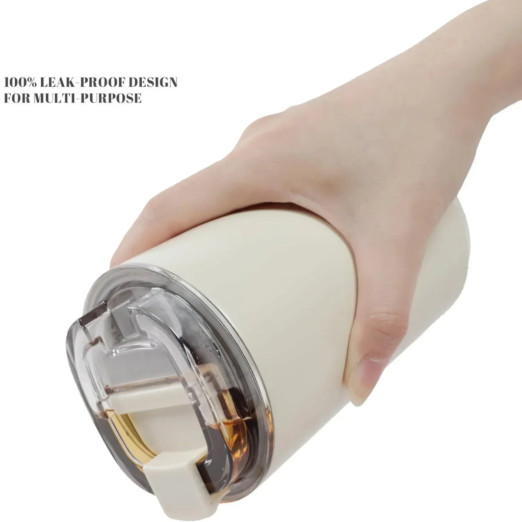 Tumbler Thermos Mug Milky White Coffee Mug Car Thermos Water Bottle Travel Stainless Steel Vacuum Bottle Drinking Jug