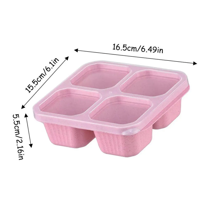 Bento Snack Boxes | Meal Prep Container 4-Section | With Lid 4-Compartment Lunchable Container Reusable For Desserts Nuts