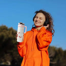 Large Tumbler With Handle And Straw Insulated Cup Holder Bottle For Hot Cold Drink 1000ml Reusable Tumblers Cupholder Iced