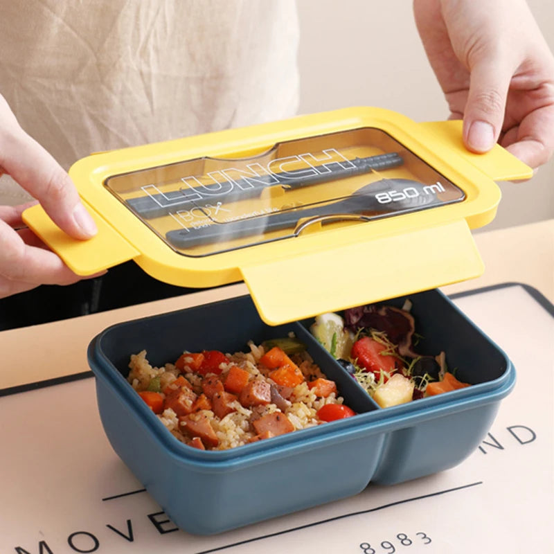Microwaveable Lunch Box Divided Non-flavored Bento Box Japanese-style Student Adult Office Lunch Box with Meal
