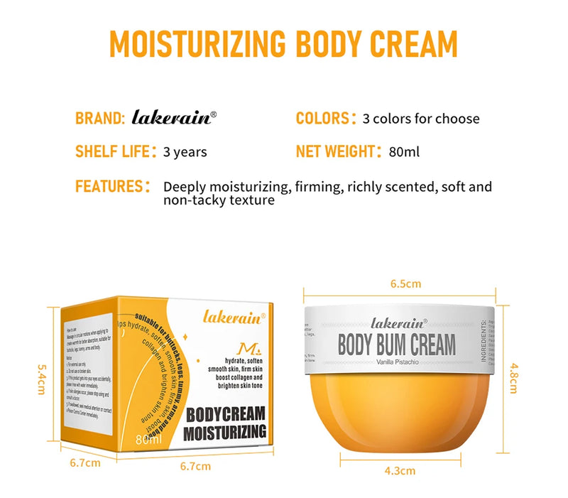 80ml Brazilian Body Care Lotion Buttock Cream Nourishes Skin Care Long Lasting Moisturizing Beauty Firm Skin Brightens Cream Hot