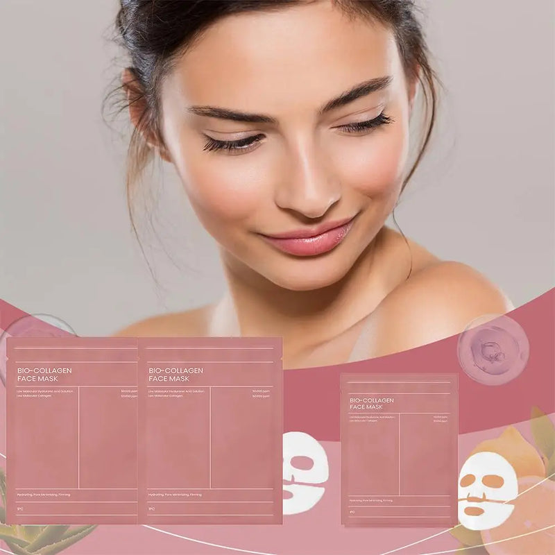 Bio Collagen Face Mask Shrink Deep Hydrating Overnight Mask Moisturizing Refreshing Brightening Face Skin Care