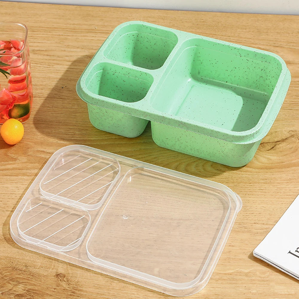 1 Bento Box Lunch Box for Kids and Adults Reusable Food Storage Container 3 Compartment Lunch Box for School Work and Travel