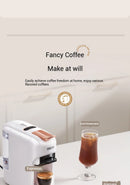 5-in-1 capsule coffee machine, fully automatic small household coffee machine, 7-speed water level hot and cold Italian style ca