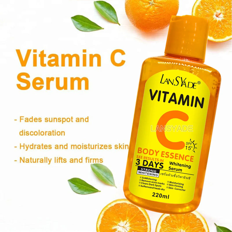 Vitamin C AHA Essence Original liquid Face Serum Brightning Moisturizing Turmeric Repairing Anti Aging Lifting Skin Care 220ml