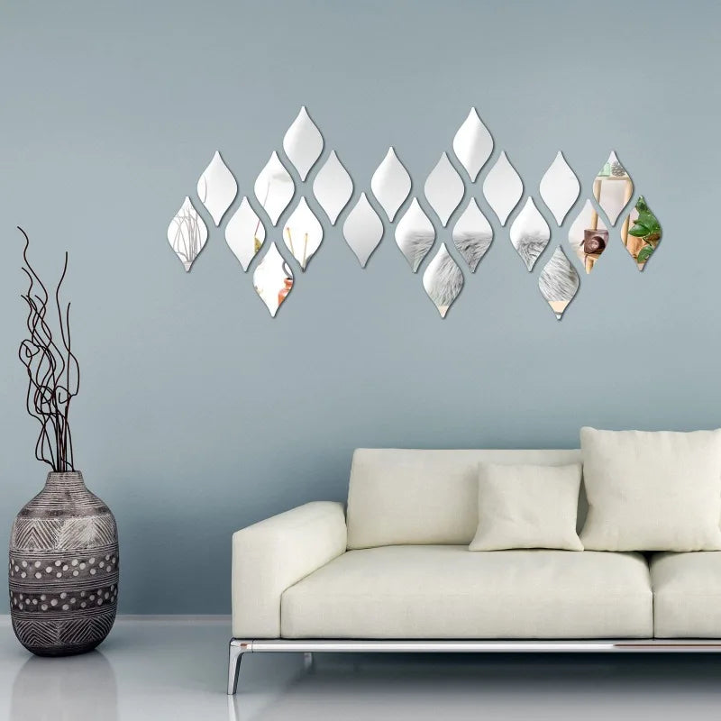 Acrylic Mirror Wall Sticker Self-adhesive Soft Mirror Without Punching Decorative Mirror Household Bathroom Makeup Mirror
