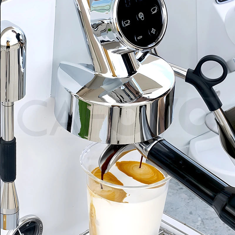 CAFOVO CM6005 Commercial Espresso Machine 3100W Dual Pump Triple Boiler PID Temperature Control 3-Hole Steam Wand Cafe Home Use