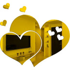 3D Acrylic Mirror Wall Stickers DIY Wall Mirrors Sticker Removable Self Adhesive Aesthetic LOVE Tiles Decals Home Decoration