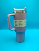 40 oz tumbler with handle and straw | Cup holder for travel | Insulated stainless steel cup | BPA- free |