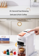 5-in-1 capsule coffee machine, fully automatic small household coffee machine, 7-speed water level hot and cold Italian style ca