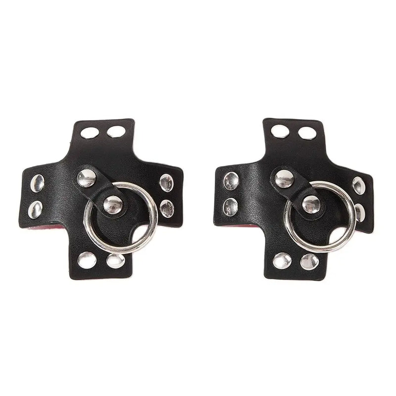 Women 1Pair Sexy Leather Cross Nipple Cover Reusable Breast Stickers Self Adhesive Nipple Pasties Nipple Covers Bra Accessories