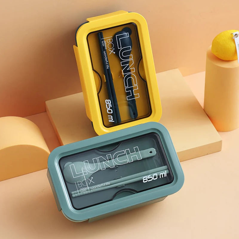 Microwaveable Lunch Box Divided Non-flavored Bento Box Japanese-style Student Adult Office Lunch Box with Meal