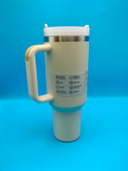 40 oz tumbler with handle and straw | Cup holder for travel | Insulated stainless steel cup | BPA- free |