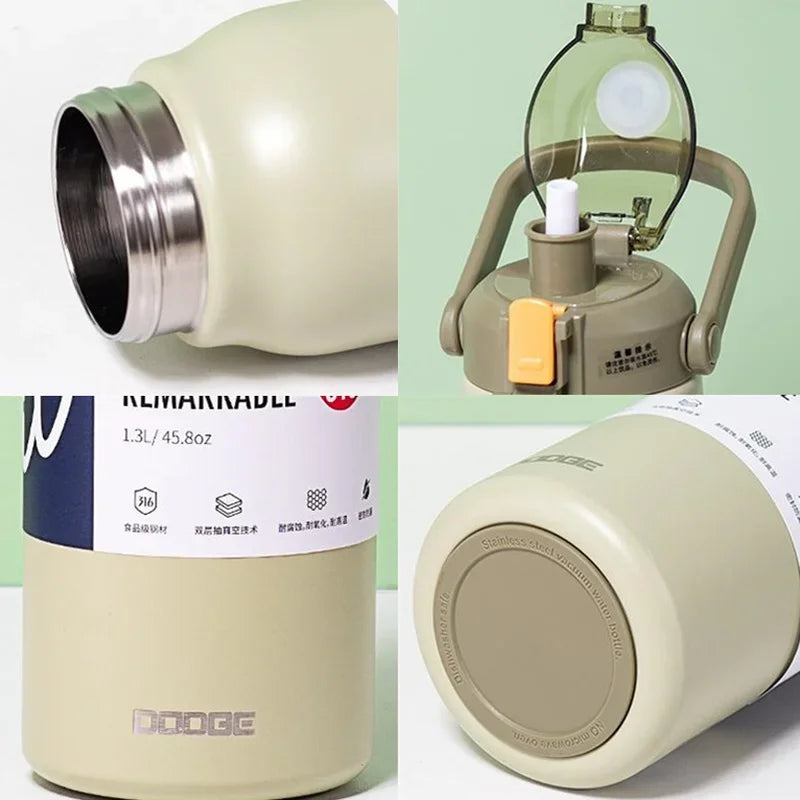 Tumbler Thermo Bottle Large Capacity With Straw Stainless Steel Thermal Water Bottle Cold and Hot Thermos Cup Vacuum Flask Gym