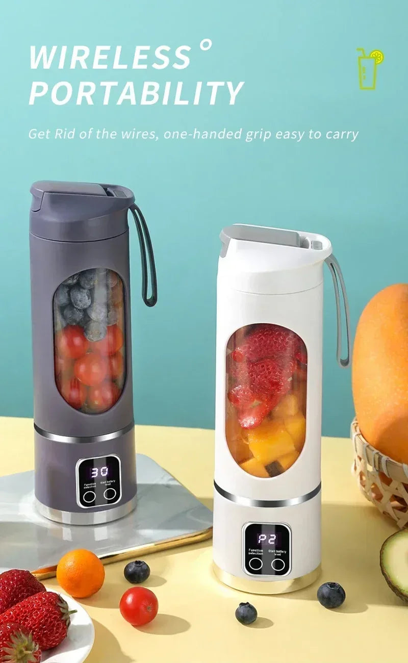 Portable Mini Electric Blender USB Rechargeable Smoothie Juicer Milkshake Maker For Fresh Fruit Orange Juice And On-The-Go Use