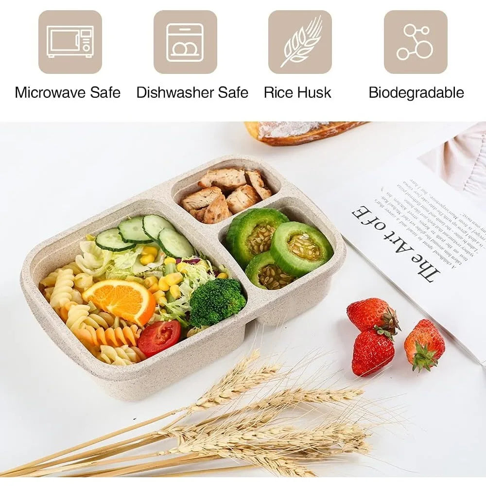 1 Bento Box Lunch Box for Kids and Adults Reusable Food Storage Container 3 Compartment Lunch Box for School Work and Travel