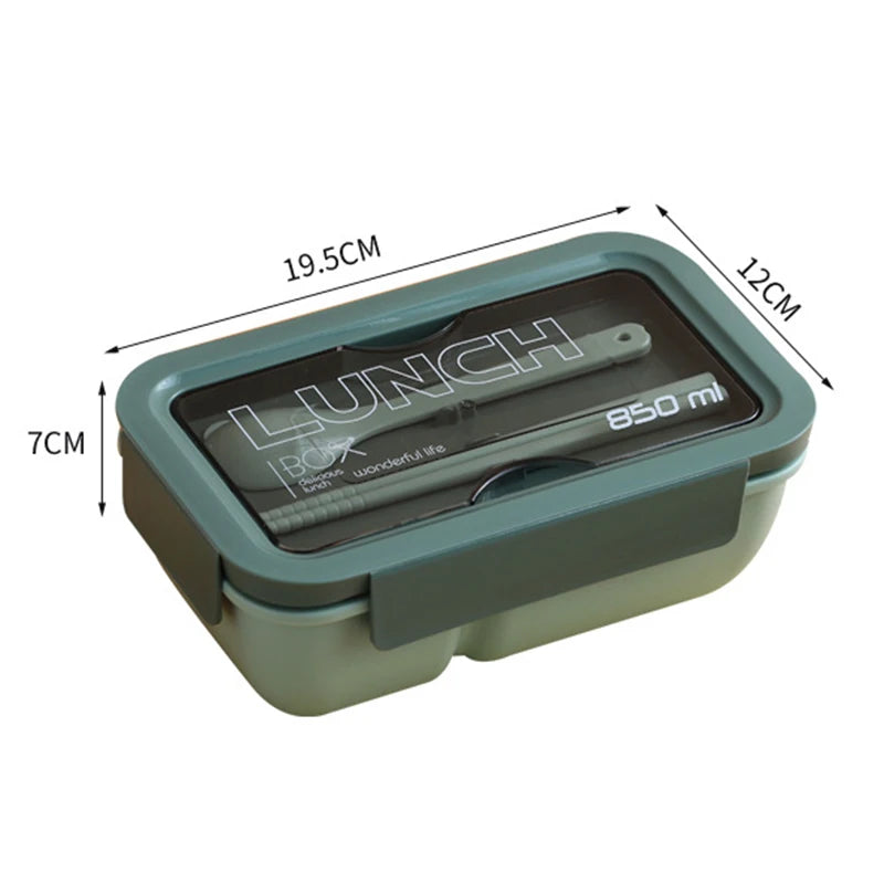 Microwaveable Lunch Box Divided Non-flavored Bento Box Japanese-style Student Adult Office Lunch Box with Meal