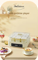 220V Automatic Yogurt Maker with 9 Jars, Perfect for Homemade Pickles, Natto, and Sake, Large Capacity A