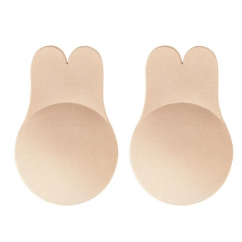 Reusable Rabbit Nipple Cover Pasties Breast Push Up Stickers Adhesive Invisible Bra Lift Tape Women Nipples Covers Silicone Pads