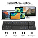Folding Bluetooth Keyboard with Numeric Keypad Wireless Foldable Keyboard for iOS Android Windows Support 3 Devices