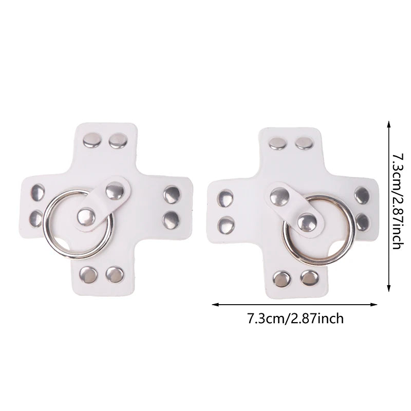 Women 1Pair Sexy Leather Cross Nipple Cover Reusable Breast Stickers Self Adhesive Nipple Pasties Nipple Covers Bra AccessoriesW