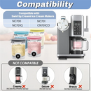B47B-Soft Serve Maker Ice Cream& For Ninja NC701 NC700 Series Swirl Creami Machines 4 PCS 16 Oz Container Pints Lids