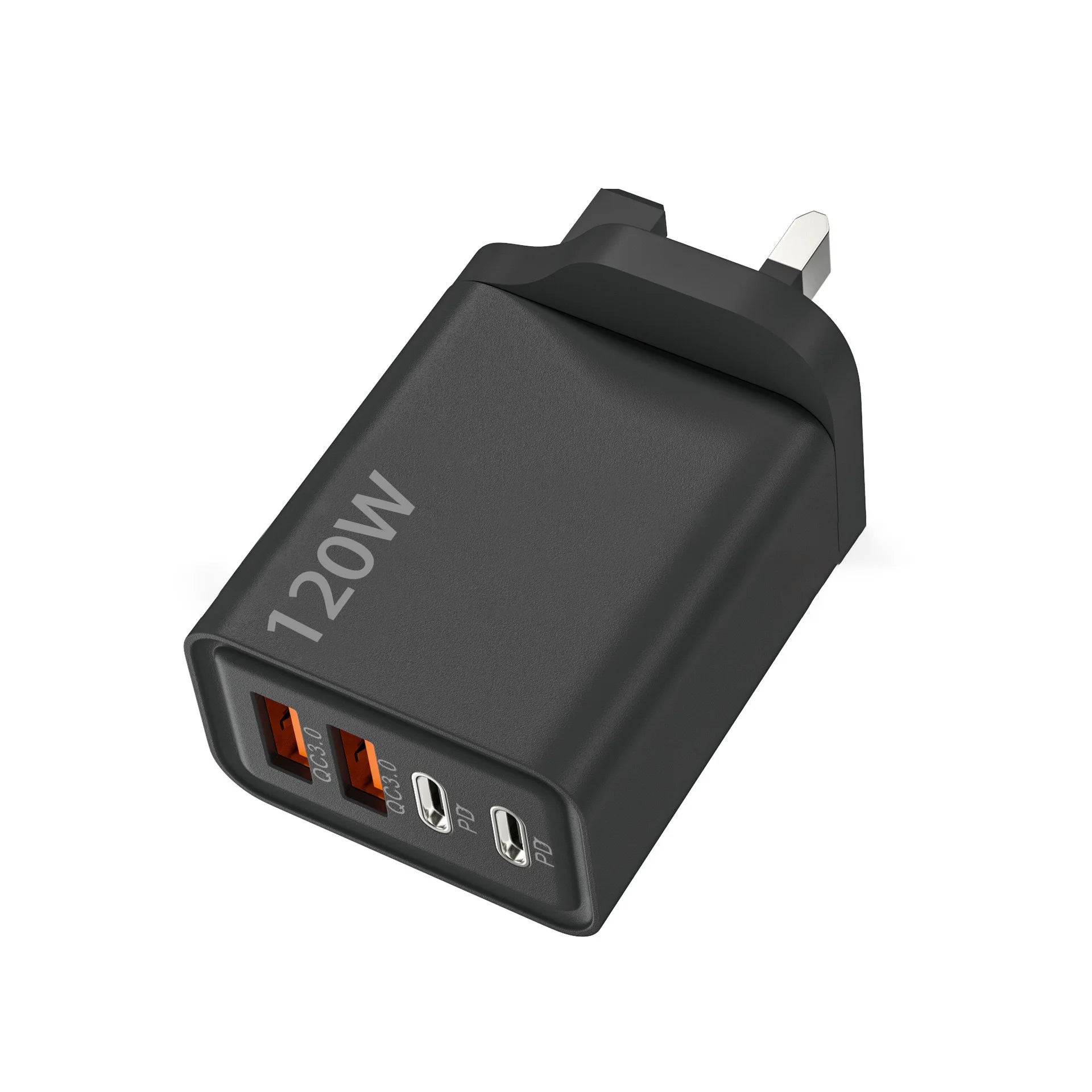 4 Port 120W Fast USB C Charger Wall Adapter 10A Type C Data Cable For iPhone Samsung Xiaomi Huawei Phone EU US UK USB Charger