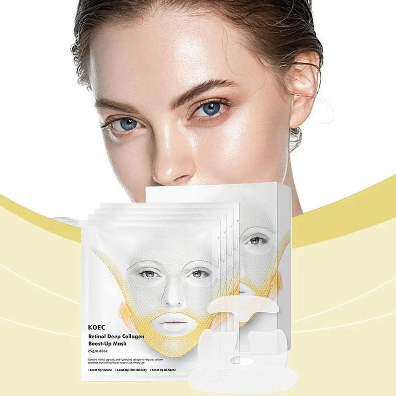 4PCS Bio-Collagen Real Deep Mask Hydrolyzed Collagen Soluble Rejuvenation Pore Shrinking Refresh Moisturizing Sheet Mask