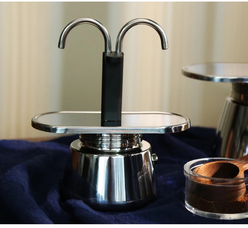 1 2 4Cups Espresso Coffee Maker Stainless Steel Mini Moka Pot With Unique Design