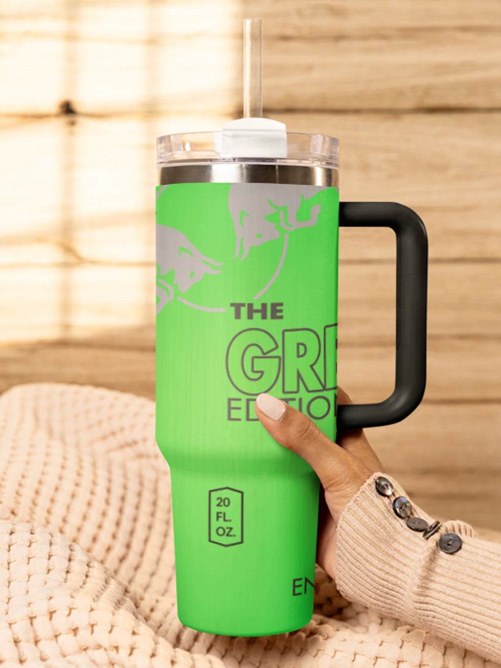 Coconut Berry Energy Drink Tumbler with Stainless Steel Straw, 40 oz, White,yellow,orange,red