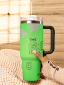 Coconut Berry Energy Drink Tumbler with Stainless Steel Straw, 40 oz, White,yellow,orange,red