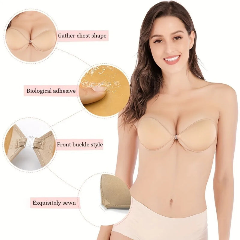 Reusable Nipple Tape Nipple Stickers Seamless Nipple Cover Strapless Silicon Bra Gathered Adhesive Bra