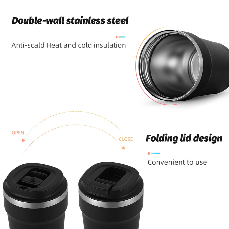 MHW-3BOMBER 360ML Stainless Steel Coffee Tumbler Portable Double Wall Thermal Mugs for Travel Camping Home Coffee Accessories